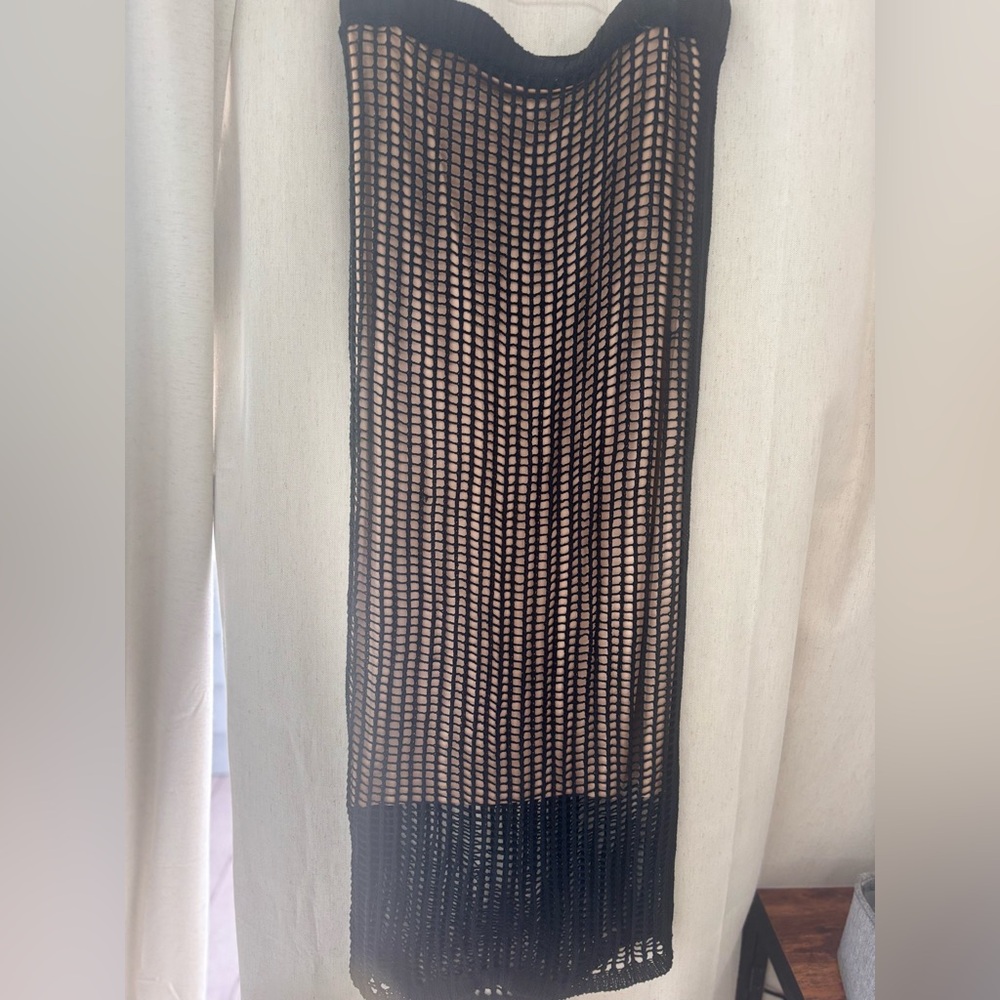 JLUXLABEL Black Crocheted Maxi Skirt